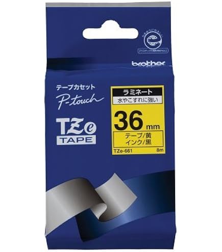 Amazon | ブラザー工業 TZeテープ ラミネートテープ(黄地/黒字) 36mm